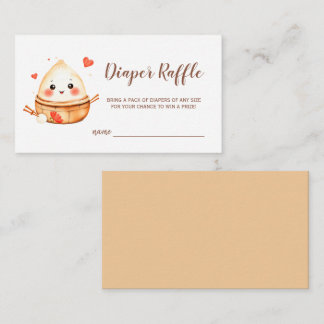 Little Dumpling Diaper Raffle Baby Shower Game  Enclosure Card