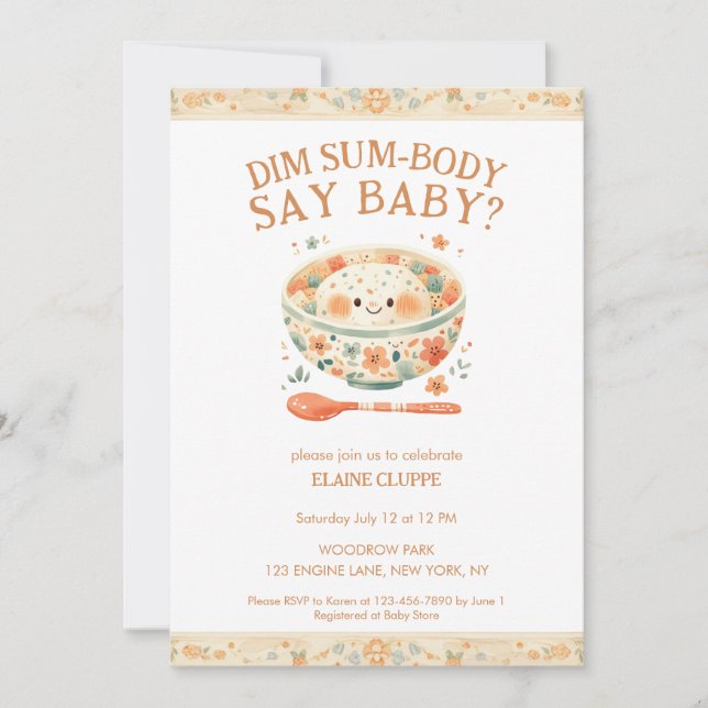 Little Dumpling Dim Sum Baby Shower Invitation (Front)