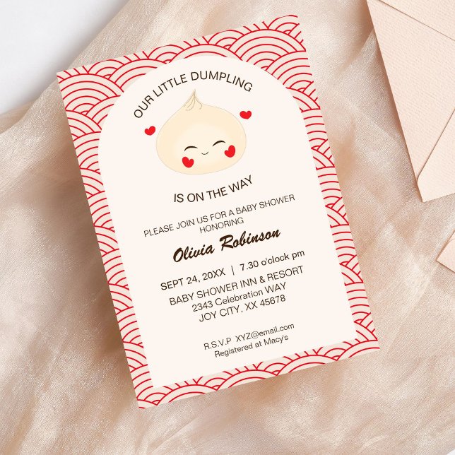 Little Dumpling Dim Sum Baby Shower Invitation (Creator Uploaded)