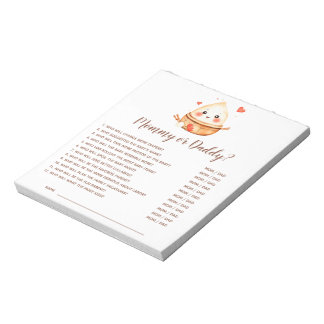 Little Dumpling Guess Who Baby Shower Game Notepad