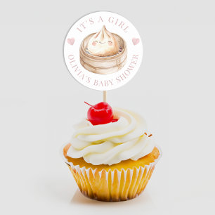 Little Dumpling Pink It's A Girl Baby Shower Favou Classic Round Sticker