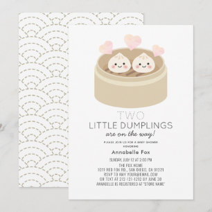 Little Dumpling Twins Baby Shower Invitation