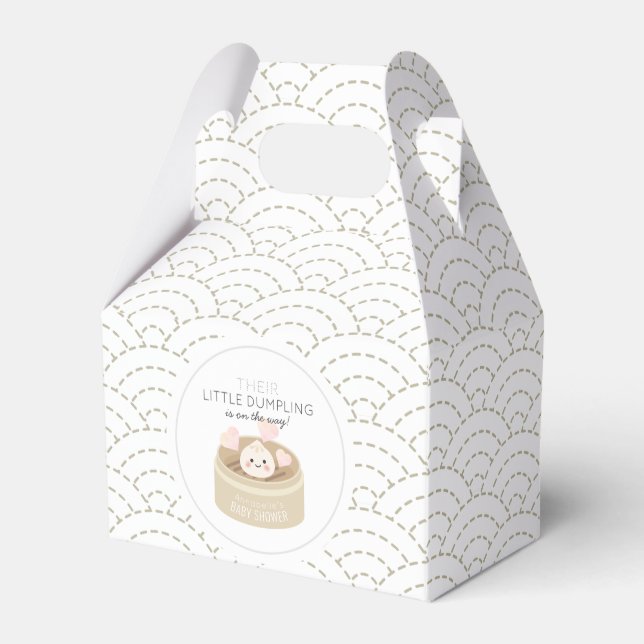 Little Dumpling White Baby Shower Favour Box (Front Side)