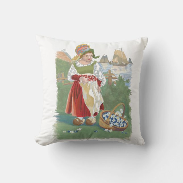 Little Dutch Girl throw pillow (Front)