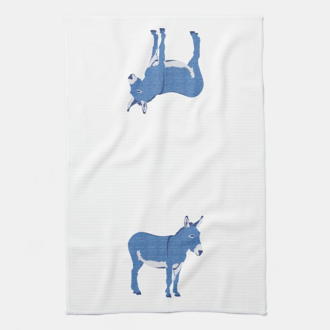 Little Eddie Donkey's Not Really Blue Tea Towel (Vertical)