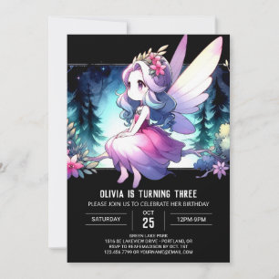 Little Elegant Fairy Birthday Invitation