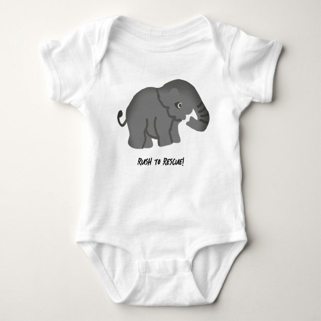 Little Elephant Baby Bodysuit (Front)