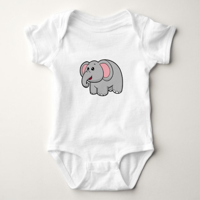 Little Elephant Baby Bodysuit (Front)