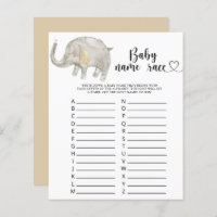 Little elephant - Baby name race game