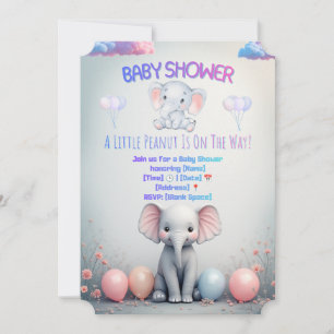 Little Elephant Baby Shower Invitation