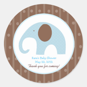 Little Elephant (Blue) Custom Favour Sticker