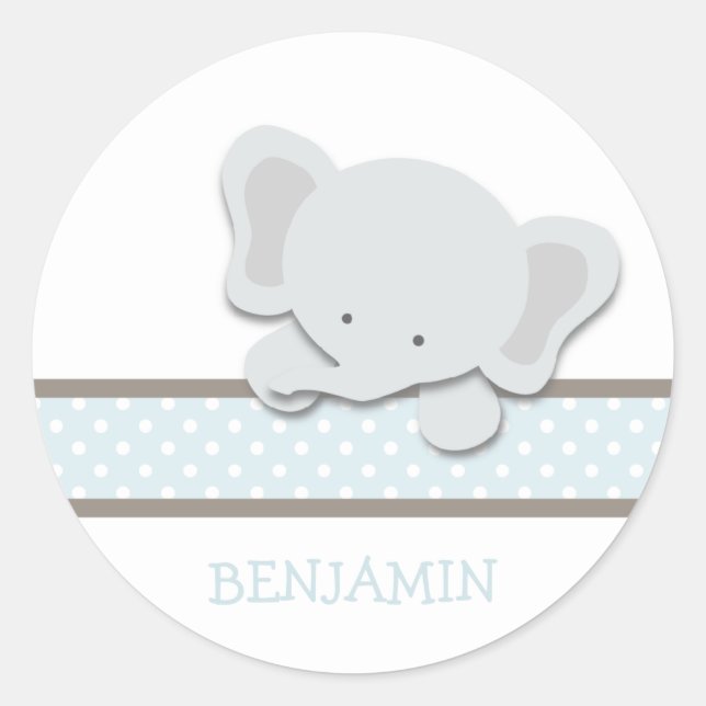 Little Elephant {Blue - Custom} | Stickers (Front)