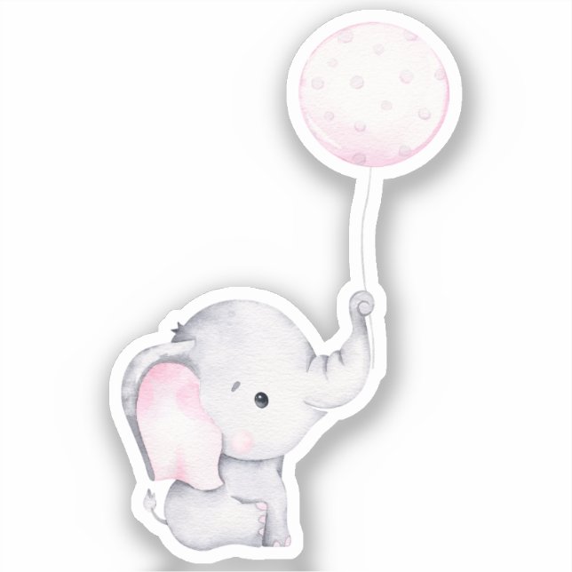 Little Elephant Cute Animal Sticker (Front)