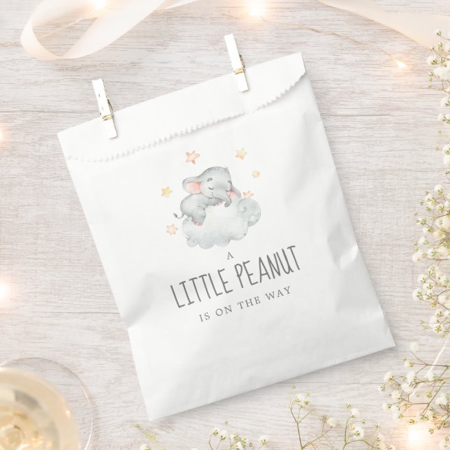 Little Elephant Girl Little Peanut Baby Shower Favour Bags (Clipped)