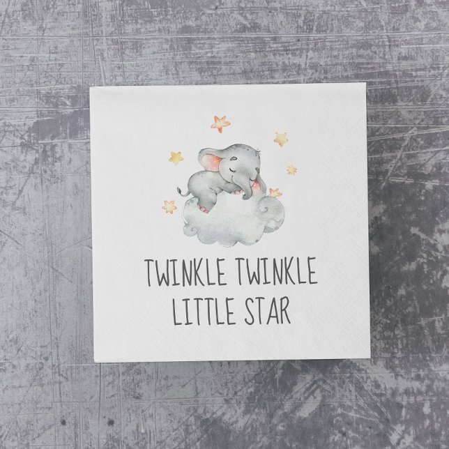 Little Elephant Girl Twinkle Twinkle Little Star Napkin (Creator Uploaded)