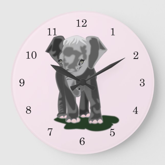 Little Elephant Large Clock (Front)