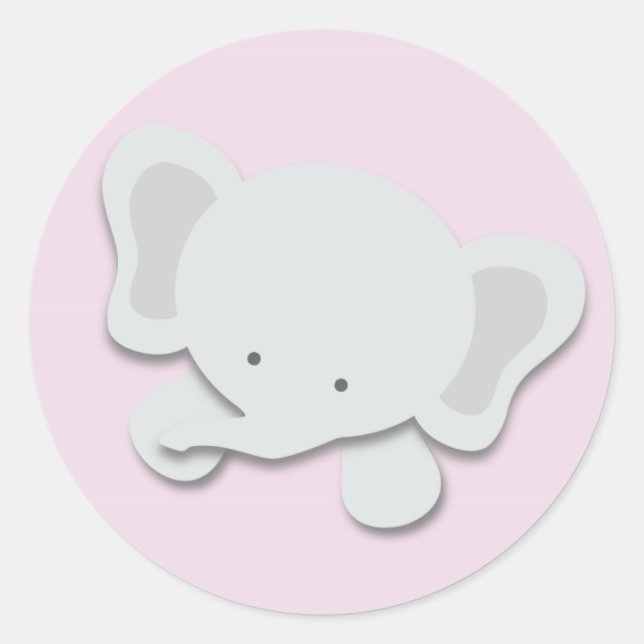 Little Elephant {Pink} | Stickers (Front)