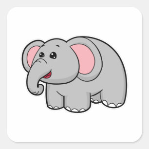 Little Elephant Square Sticker