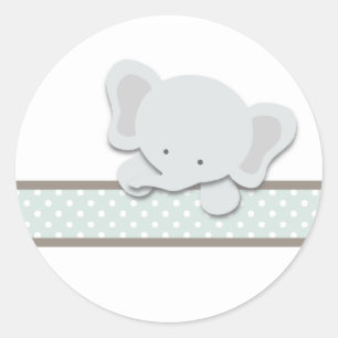 Little Elephant {Teal} Stickers