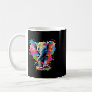 Little Elephant With Googly Eyes And Colourful Coffee Mug