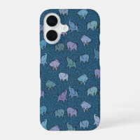 Little Elephants Blue Swirl