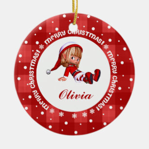 Little Elf Doll Custom Christmas Ornaments