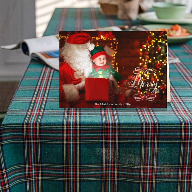 Little Elf Sees Santa Merry Holiday Folded Card (Creator Uploaded)