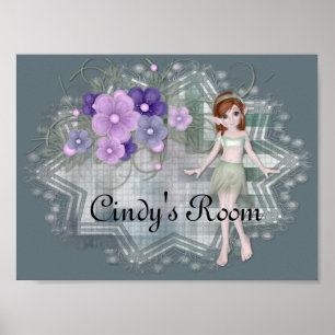 Little Elf with Flowers Tag Customisable Poster