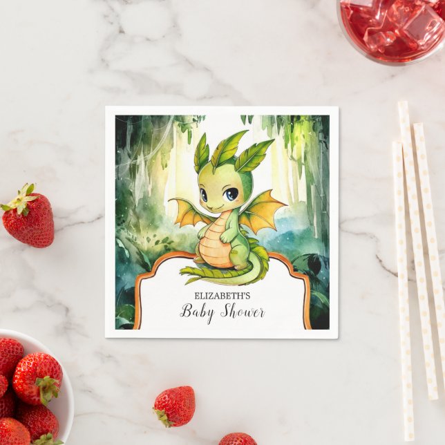 Little Enchanted Dragon Baby Shower Napkin (Insitu)