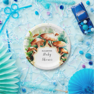 Little Enchanted Mushroom Baby Shower Paper Plate