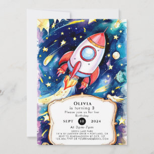 Little Enchanted Rocket Birthday Invitation