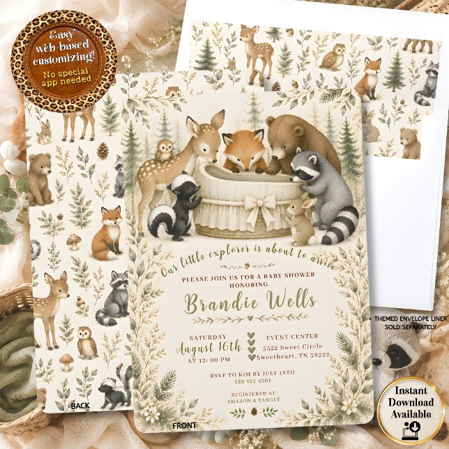 Little Explorer Baby Shower Invitation (Little Explorer Baby Shower Invitation)