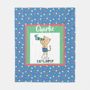 Little Explorer, Cute Personalised Kid's Fleece Blanket