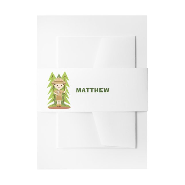 Little Explorer Invitation Belly Band (Front Example)