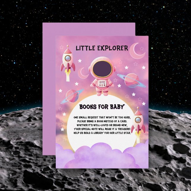 Little Explorer Modern Purple Baby Shower  Enclosure Card (Creator Uploaded)