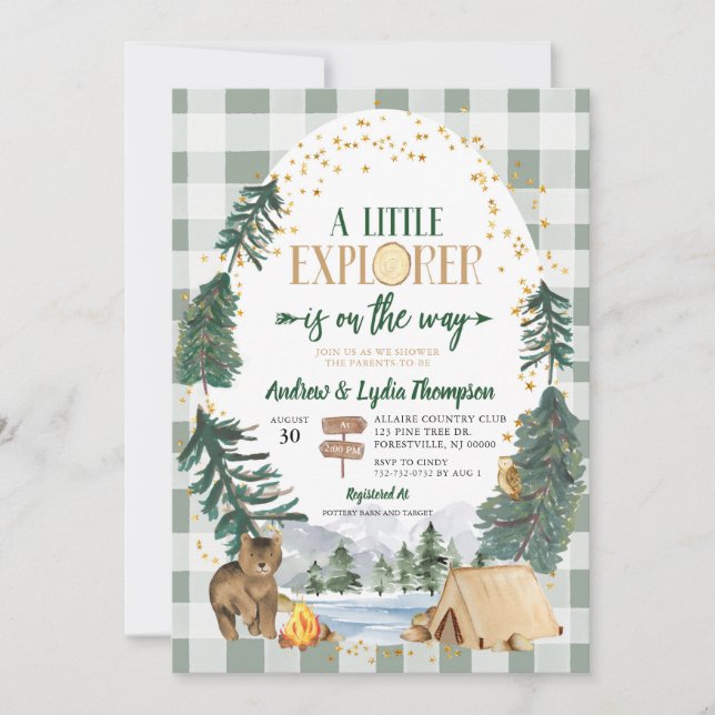 Little Explorer on the way Baby Shower Invitation (Front)