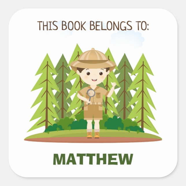 Little Explorer Square Sticker (Front)