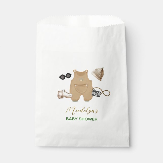 Little Explorer Woodland Forest Hiking Baby Shower Favour Bags (Front)