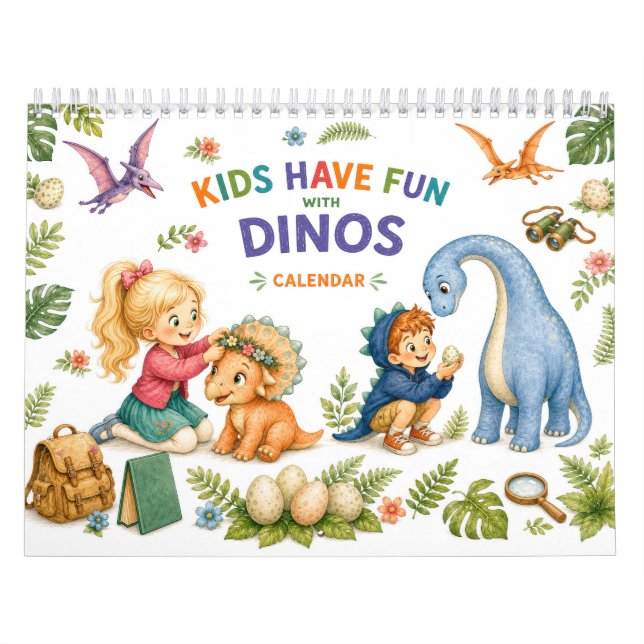 Little Explorers & Cute Dinosaurs – Kids Wall  Calendar (Cover)