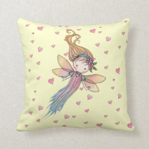 Little Fairy and Hearts Pillow for Girls