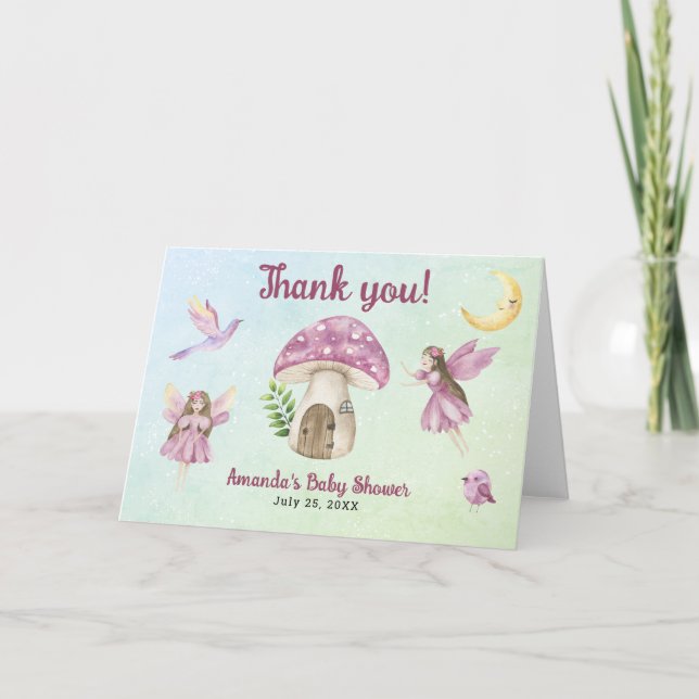 Little Fairy Baby Shower Thank you for coming  Card (Front)