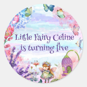 Little fairy birthday Round Sticker