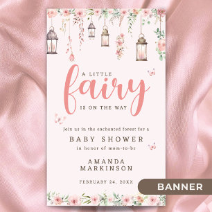 Little Fairy Enchanted Pink Baby Shower Banner