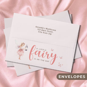 Little Fairy Enchanted Pink Baby Shower Envelope