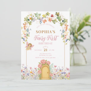 Little Fairy First Door Birthday Invitation