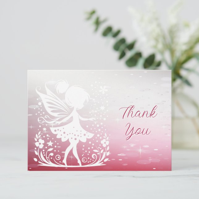 Little Fairy Floral Thank You Card (Standing Front)