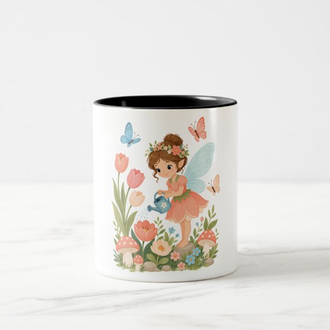 Little Fairy Garden Magic Two-Tone Coffee Mug (Center)