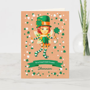 Little Fairy Irish Girl Custom St. Patrick's Day Card