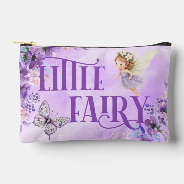 Little Fairy Purple Floral Accessory Pouch (Front)