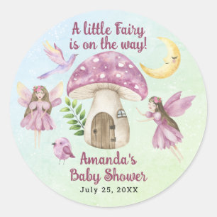 Little Fairy Whimsical Baby Shower Classic Round Sticker